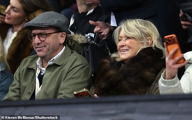 Martha Stewart is pictured watching Swansea City's 2-1 triumph over Wrexham on Friday