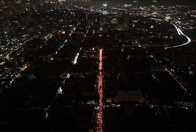 A massive outage has knocked out power to 130,000 homes and businesses across San Francisco, leaving at least a third of the city in darkness