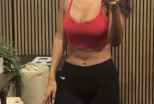 Maya Jama, 30, pleaded for her abs to return as she posed for an Instagram snap during a gruelling gym session on Monday