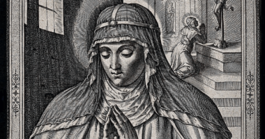 illustration of saint praying