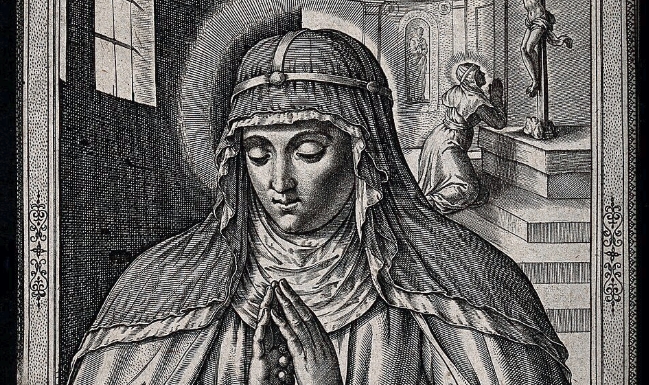 illustration of saint praying