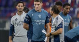 Mikel Arteta (left) has predicted that Viktor Gyokeres will go up a level in the second -half of the ongoing season