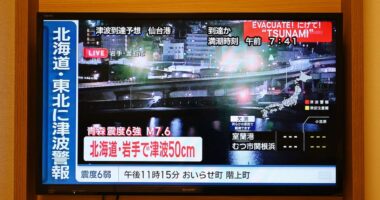 Moment powerful 7.5-magnitude earthquake hit Japan