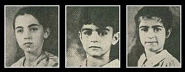 Five Sodder children (l-r) Maurice, 14; Martha Lee, 12; Louis, 10; Jennie, 8; and Betty, 5 - who reportedly perished in the Christmas Eve house fire on December 24, 1945