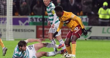 Tony Ralston fails to get to grips with Ibrahim Said during 2-0 defeat to Motherwell