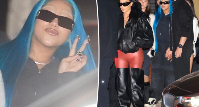 North West shows off her bleached eyebrows during night out with mom Kim Kardashian