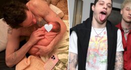 Pete Davidson shows off tattoo removal journey in shirtless photo with newborn daughter