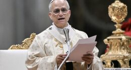 The 70-year-old pope, the first American ever to lead the Catholic Church, presided over the Holy Mass at 10am on the Solemnity of the Nativity of the Lord inside St Peter¿s Basilica, as thousands gathered in Rome and millions watched around the world