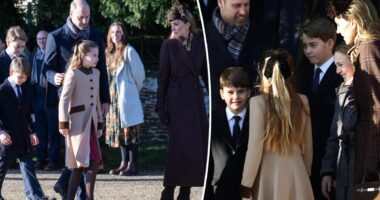 Prince William and Kate Middleton’s kids bundle up for royal Christmas Day church service