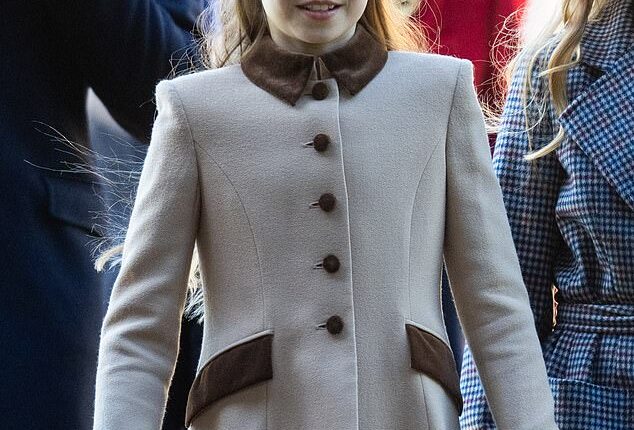 Princess Charlotte of Wales attending the Christmas Morning Service yesterday in Sandringham