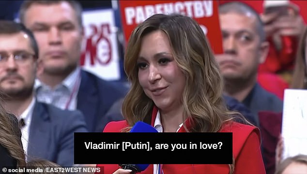 During a press conference in Moscow on Friday, a journalist asked the Russian president if he was in love