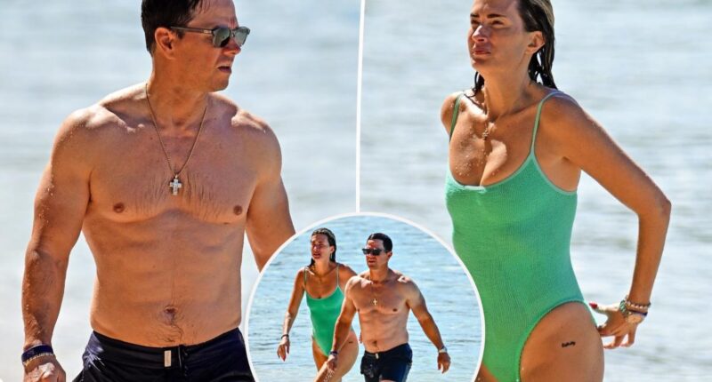 Ripped Mark Wahlberg and bikini-clad wife Rhea Durham hit the beach during Barbados vacation