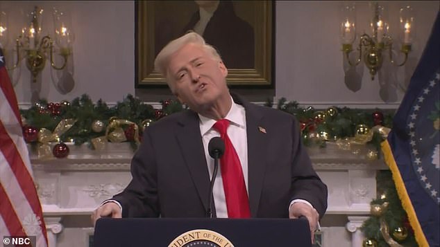 President Trump was mocked by Saturday Night Live's James Austin Johnson for the heavily-redacted Epstein files release in a divisive cold open this week