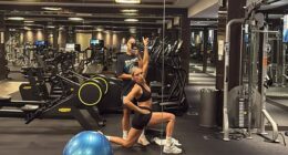 Sam Kerrhas joked that today is the ‘last day she has to hear about the wedding shred’ as she posted a snap of herself and soon-to-be wife Kristie Mewis in the gym ahead of their big day
