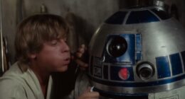 Luke dusts off R2-D2 in Star Wars (1977)
