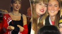 Taylor Swift adorably holds Kylie Kelce's daughter at Chiefs vs. Chargers game during birthday weekend