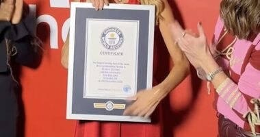 Tess Daly was overcome with emotion on Thursday when she was awarded the Guinness World Record for the longest-serving host of the same dance competition