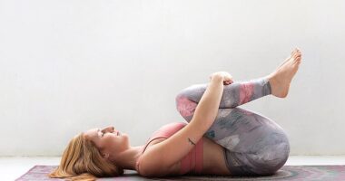 Pavanamuktasana (also known as the wind-relieving pose) soothes abdominal discomfort