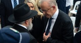 Anthony Albanese (pictured) was repeatedly booed while attending a vigil for the Bondi Beach massacre victims