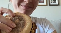 Alex prepped two weeks' worth of sausage and egg muffins, which she insisted tastes better than McDonald's version