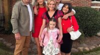 Jamie Lynn Spears, 34, (center) posted a carousel of highlights from the family's celebration captioned, 'Merry CHRISTMAS.' In addition to her nephew (second from right), she was joined by husband Jamie Watson (left), daughters Ivey, 7, (front) and Maddie, 17, (second from left) and mom Lynne, 70 (right)