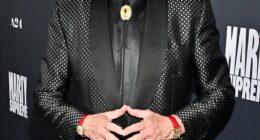 Timothee Chalamet's character was smacked in the buttocks by a paddle in a scene for Marty Supreme - and his castmate Kevin O'Leary gave insight into the actor's shocked reaction; O'Leary seen above earlier this month in L.A.