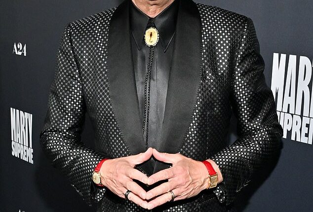 Timothee Chalamet's character was smacked in the buttocks by a paddle in a scene for Marty Supreme - and his castmate Kevin O'Leary gave insight into the actor's shocked reaction; O'Leary seen above earlier this month in L.A.