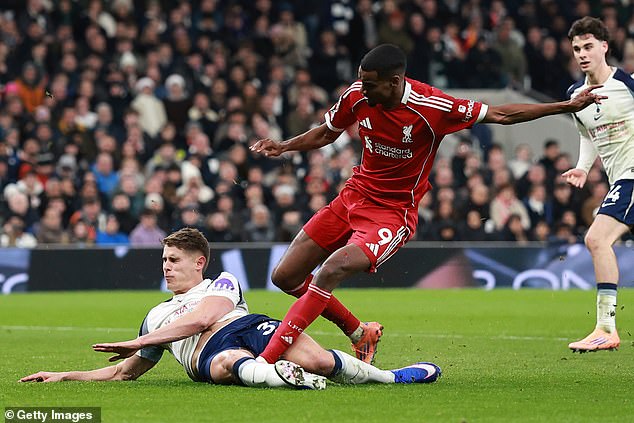 Alexander Isak suffered a broken leg from this tackle by Micky van de Ven on Saturday