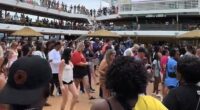 Anna Kepner is seen dancing on November 2 during the Carnival Horizon's Sail Away Party in a video recorded by Nicolas Giddens, another passenger