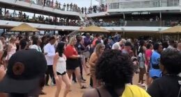 Anna Kepner is seen dancing on November 2 during the Carnival Horizon's Sail Away Party in a video recorded by Nicolas Giddens, another passenger
