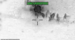 Extraordinary footage of the attack shows the moment the boat was blown up, sending thick plumes of smoke billowing into the air on the open waters