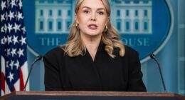 The photographer behind Karoline Leavitt's controversial Vanity Fair shoot has broken his silence on the close-up snap. She's pictured earlier this month