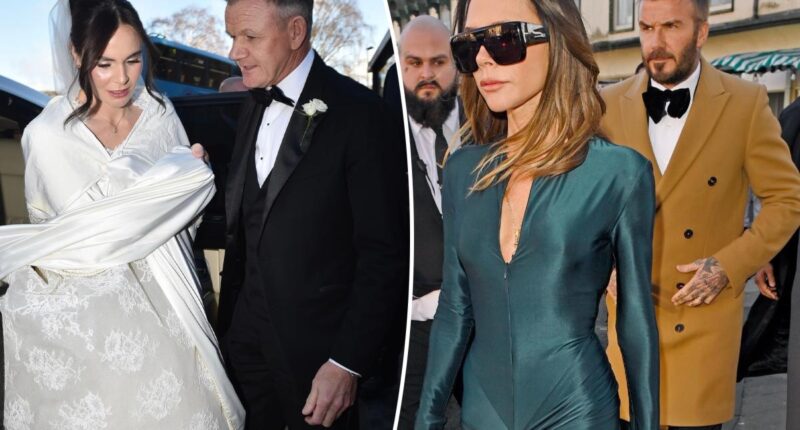 Victoria and David Beckham attend Gordon Ramsay's daughter's wedding as family feud escalates