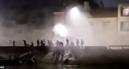 French police clashed with migrants on Saturday morning as they attempted to launch a dinghy in the small town of Grand-Fort-Philippe