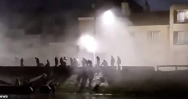 French police clashed with migrants on Saturday morning as they attempted to launch a dinghy in the small town of Grand-Fort-Philippe