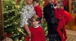 Vogue Williamsand Spencer Matthews have sold their £4.25million Battersea apartment and bought their 'forever' home in London; pictured with their children Theodore, seven, Gigi, five, and Otto, three