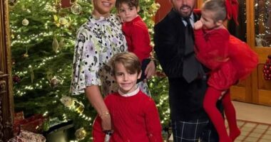 Vogue Williamsand Spencer Matthews have sold their £4.25million Battersea apartment and bought their 'forever' home in London; pictured with their children Theodore, seven, Gigi, five, and Otto, three