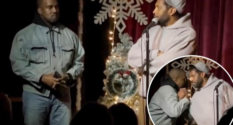 Watch 'awkward' moment Kanye West is brought onstage at Deon Cole's improv show