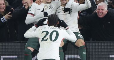 Alejandro Garnacho, left, scored twice in Chelsea's 3-1 victory over Cardiff on Tuesday