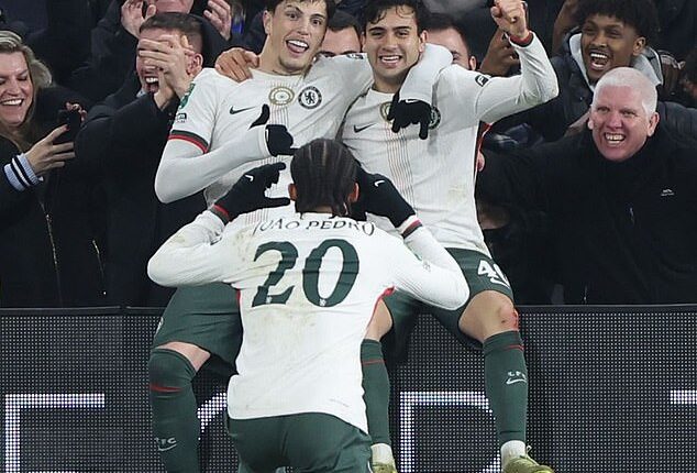 Alejandro Garnacho, left, scored twice in Chelsea's 3-1 victory over Cardiff on Tuesday