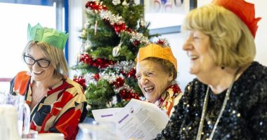 Catherine Morrison, 93, took time out from her line-dancing class for a Festive Friends dinner