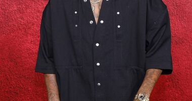 Wiz Khalifa, 38, was sentenced by a court in Romania on Thursday to nine months in jail for drug possession after taking part in a music festival last year in the Eastern European country; seen in September in Hollywood