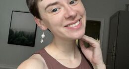 A woman who was hospitalized after she popped a pimple in the 'triangle of death' has issued a stark warning to others so they do not repeat her mistake