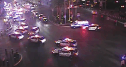 11 people arrested after performance outside along the Vegas strip leads to ‘unruly’ mob