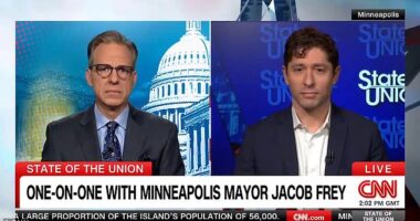 Minneapolis Mayor Jacob Frey appears on CNN's State of the Union Sunday, where he was interviewed by host Jake Tapper