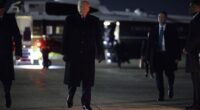 President Donald Trump promised an 'interesting' trip to Davos, Switzerland, as he departed the White House Tuesday night for the World Economic Forum, where his Greenland demands will be front and center. Trump approached reporters standing on the South Lawn in the 22-degree weather and said he believed it would be a 'very successful trip' and touted that the 'country's never done better,' pointing to lowering gas prices. The president's Davos speech is supposed to be geared toward midterm voters, as affordability issues are on the menu.