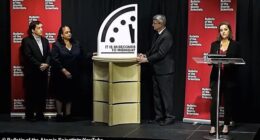 The Bulletin of Atomic Scientists moved the 'Doomsday Clock' four seconds closer to midnight - the theoretical point of world annihilation