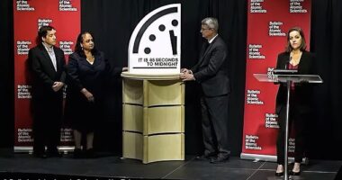 The Bulletin of Atomic Scientists moved the 'Doomsday Clock' four seconds closer to midnight - the theoretical point of world annihilation