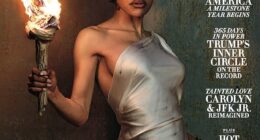 An astrology article from a 2006 issue of Vanity Fair that appeared to correctly foresee the political events over the last 20 years has resurfaced. Seen is a 2024 cover of Vanity Fair