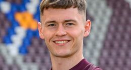 Young left back James Penrice during his days with Hearts, but he is now a loan target for Rangers